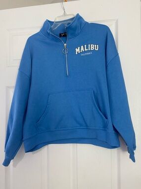 Malibu Half-Zip Pullover Sweatshirt - Blue